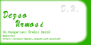 dezso urmosi business card