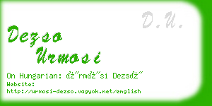 dezso urmosi business card